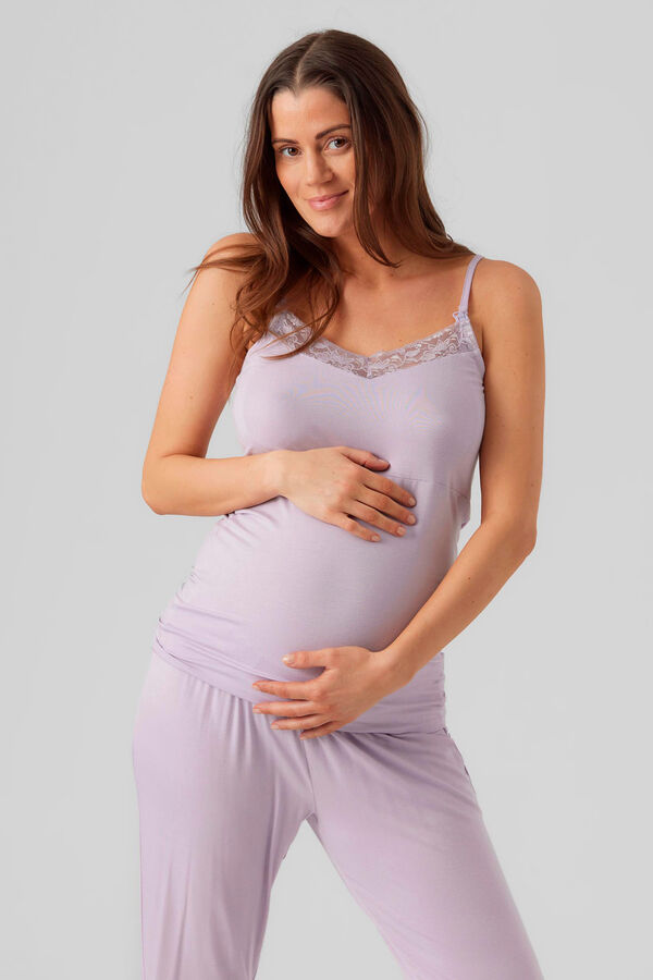 Womensecret Set pijama maternity morado/lila