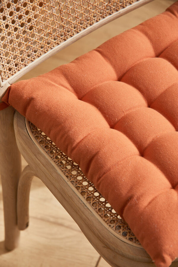 Womensecret Cojín para silla cuadrado lavable de algodón tierra Gavema naranja