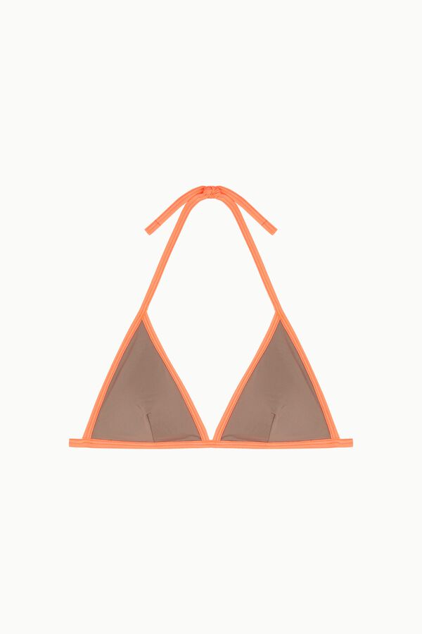 Cotton Sail Triangle bikini top with piping nude