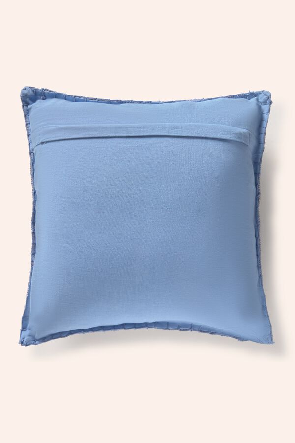 Calma House Funda coj&iacute;n de algod&oacute;n de 60x60 azul