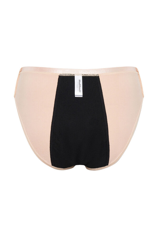 Womensecret Black bamboo lace high waist period panties – maxi absorption marron
