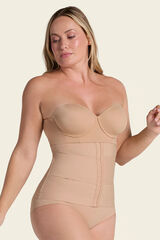 Leonisa Faja cinturilla de control moderado con bandas anat&oacute;micas beige