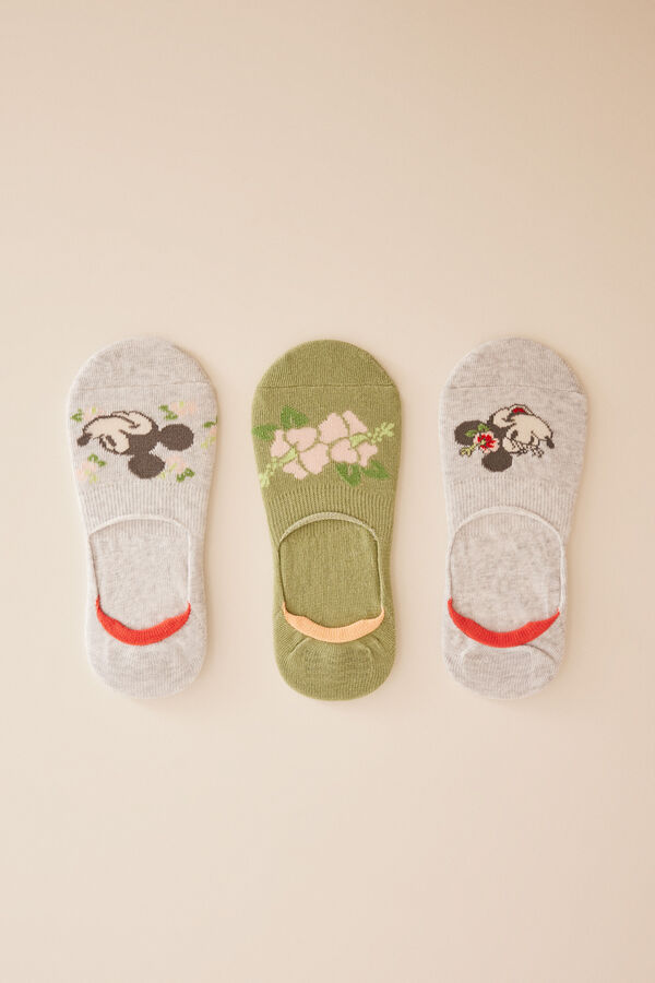 Womensecret 3-pack Mickey Mouse no-show socks printed