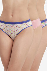 DIM Pack de 3 bragas de algod&oacute;n el&aacute;stico estampadas morado/lila