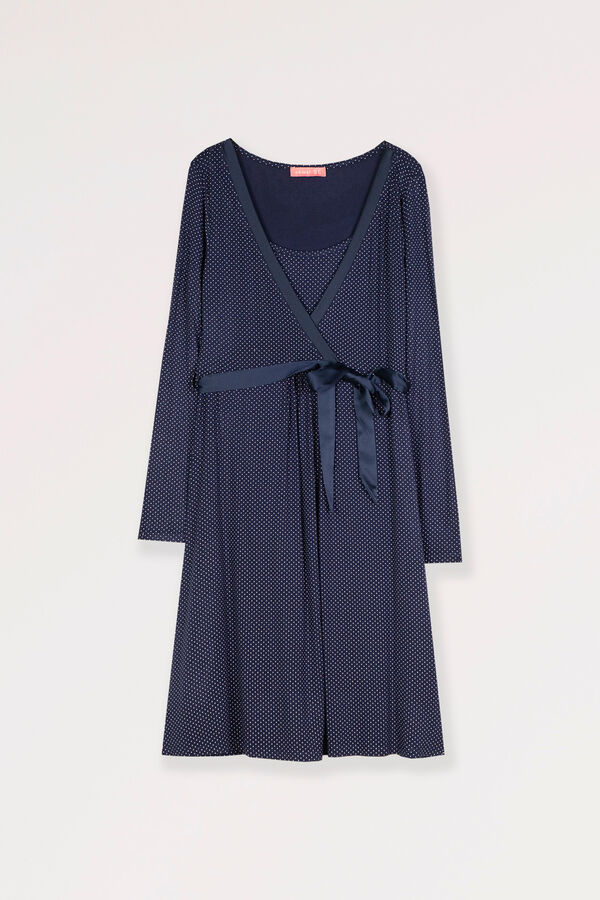Womensecret Nursing nightgown with tie print Blau