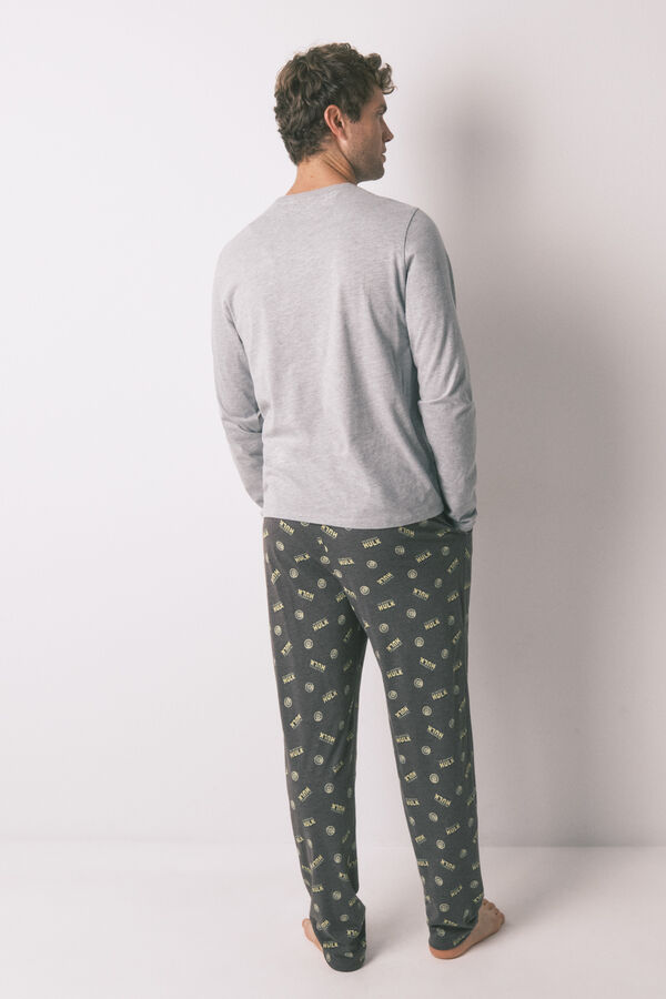 Women'secret Muška duga pidžama "Halk" od 100% pamuka Siva