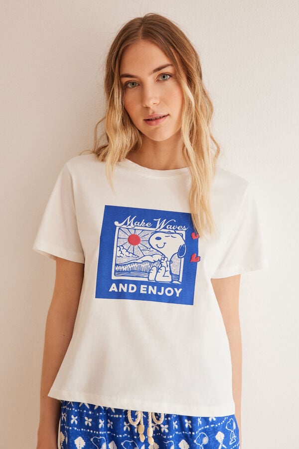 Womensecret T-shirt 100% algodão cinzenta Snoopy  cinzento
