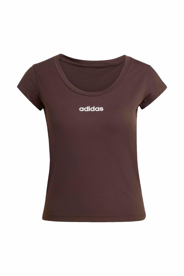 Adidas Camiseta deportiva casual Hyperglam marr&oacute;n