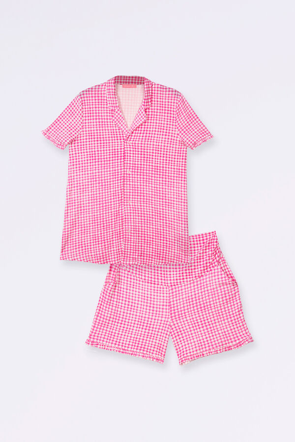 Womensecret Pack pijama suit de amamentação com estampado vichy rosa
