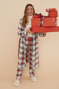 pijama-mujer navidad pantalon cuadros. Navideño, algodon