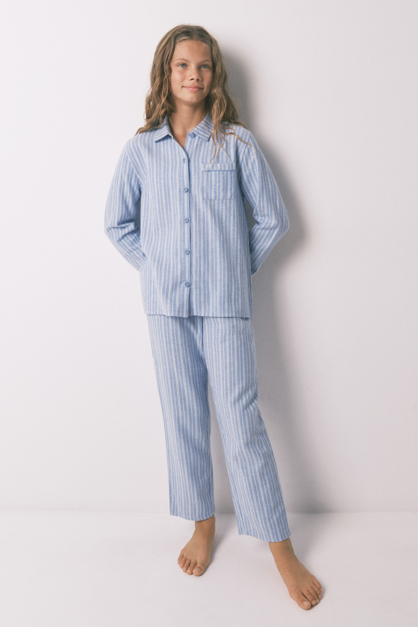 Women'secret Children's striped shirt pyjamas , 100% cotton