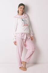 Women'secret Pyjama long en polaire Snoopy beige
