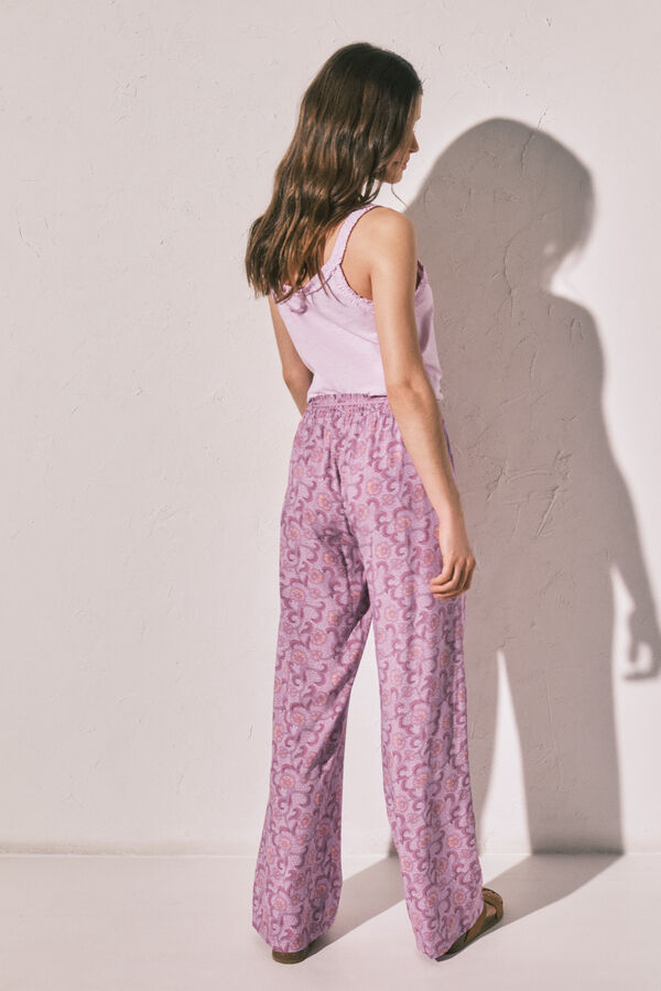 Women'secret Pink floral print long trousers pink