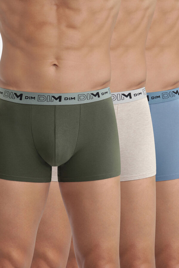 DIM Pack de 3 boxers algod&oacute;n el&aacute;stico org&aacute;nico multicolor