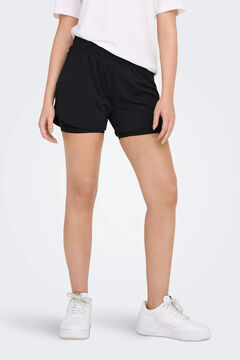 Womensecret Shorts corte loose cintura media negro
