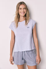 Women'secret Lilac printed cotton short pyjamas pink