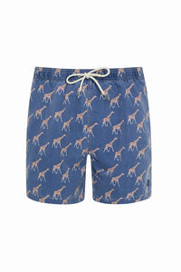 Kiff-Kiff Fato de banho bermuda azul lavagem girafa