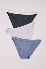 HI&BYE Light blue cotton 3-pack classic panties blue