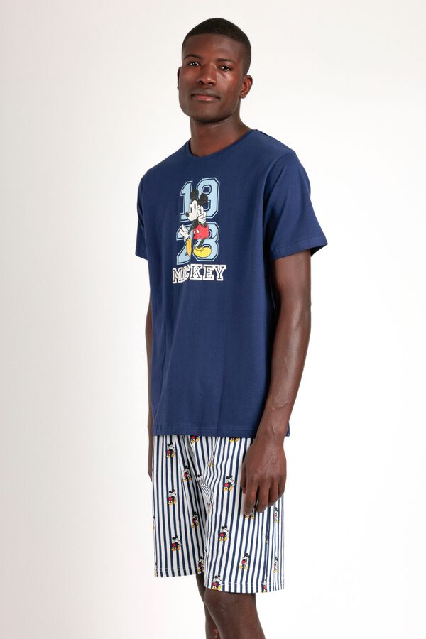 Admas Pijama corto rayas Mickey Mouse azul