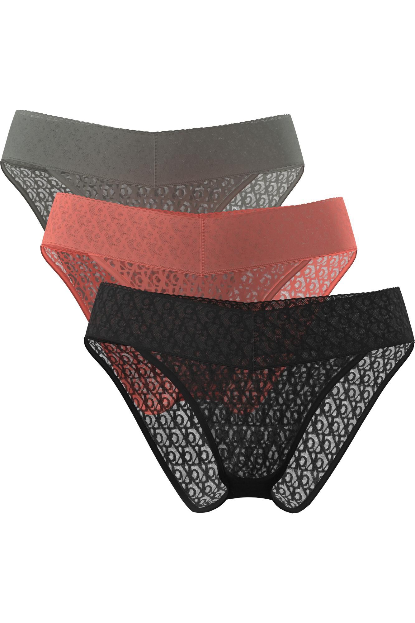 Calvin Klein Pack 3 bragas cadera encaje logo