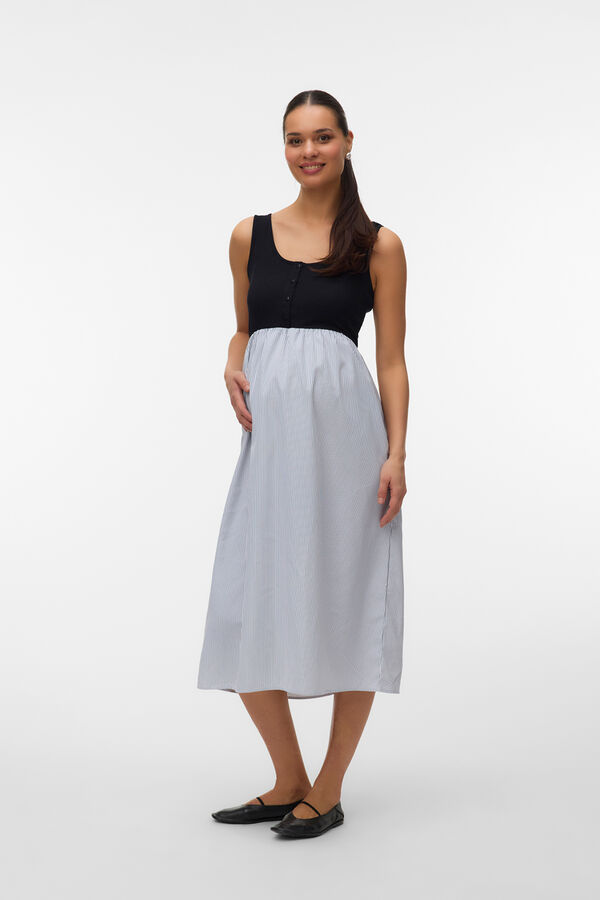 Mamalicious Maternity and breastfeeding midi dress black