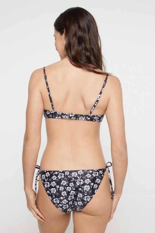 Womensecret Floral print push-up bikini top. Siva