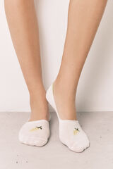 Women'secret Pack 3 meias invis&iacute;veis estampadas frutas cinzento