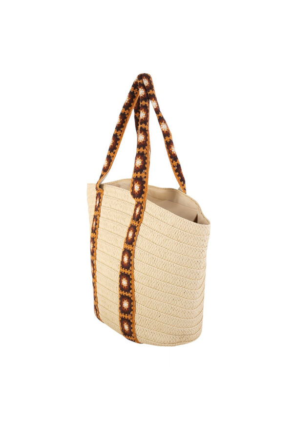 Kbas Sac cabas en fibre naturelle marron