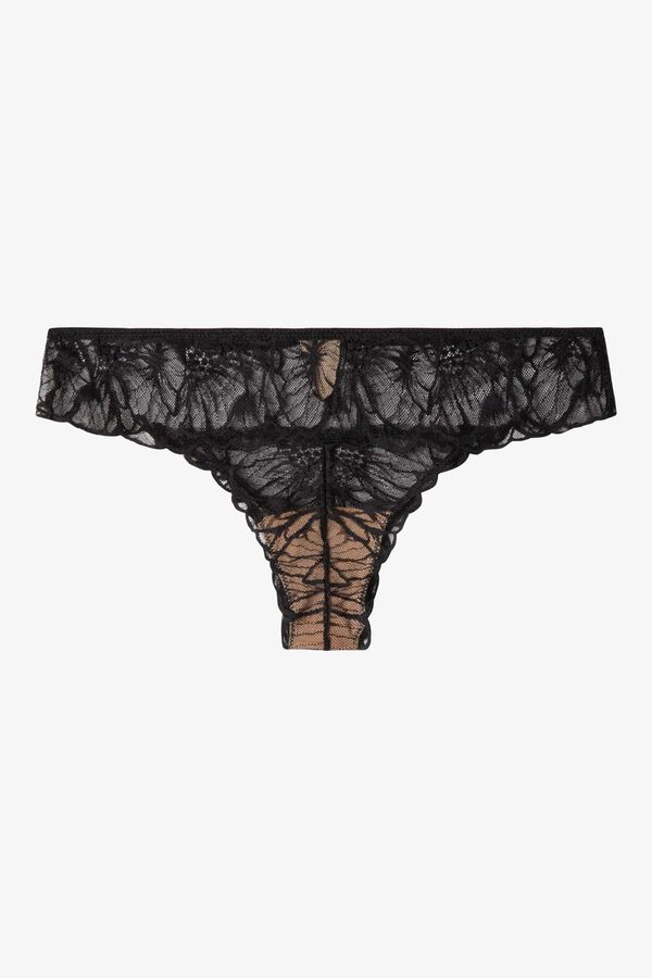 Gisela Floral lace Brazilian panty black