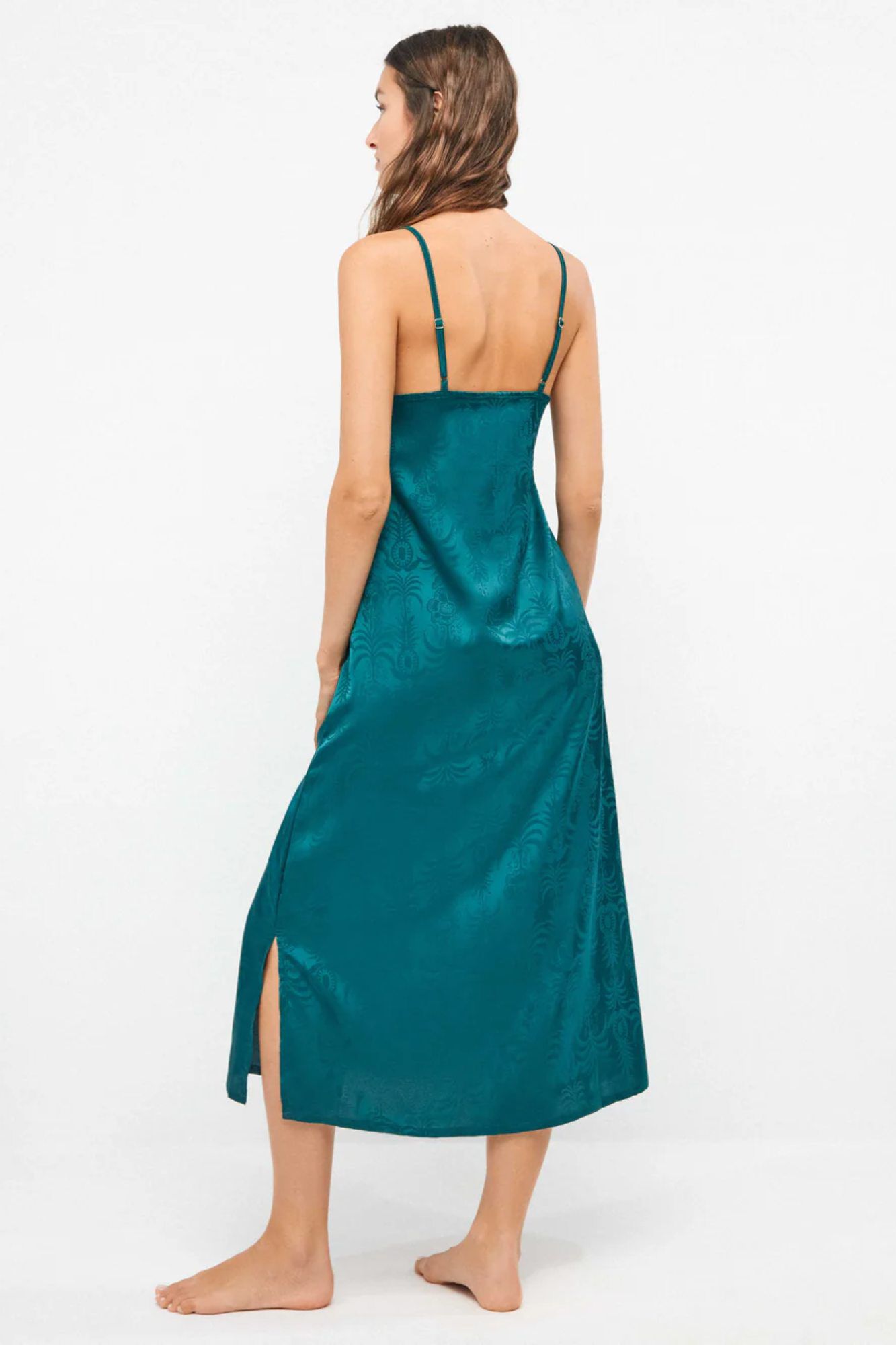 Gisela Camis&oacute;n jacquard sat&eacute;n print floral