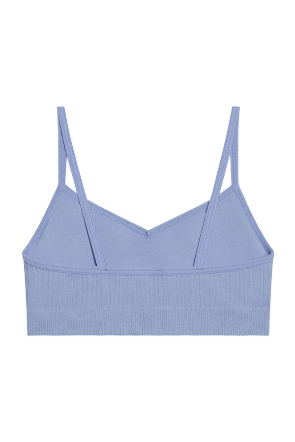 DIM Seamless girl's crop top  bleu