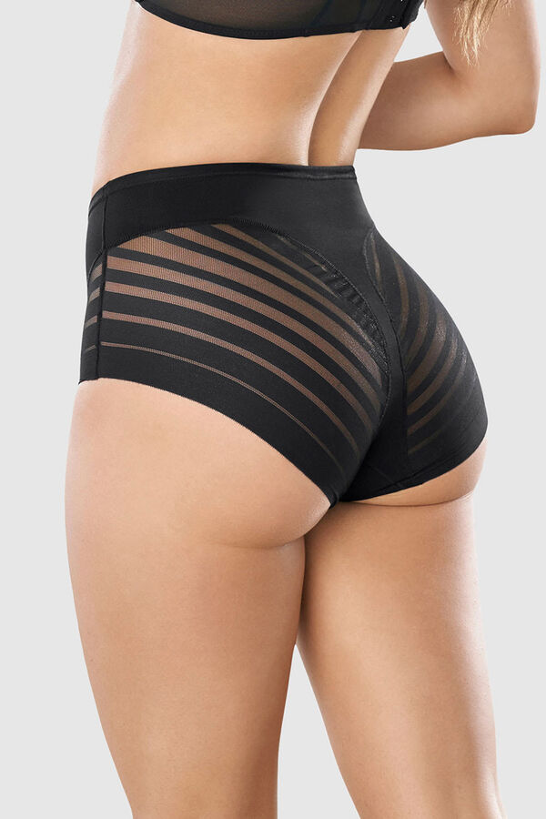 Leonisa Braga faja cl&aacute;sica con control moderado de abdomen y bandas en tul negro