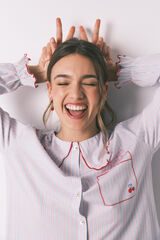 Women'secret Cotton long Peter Pan collar pyjamas blue