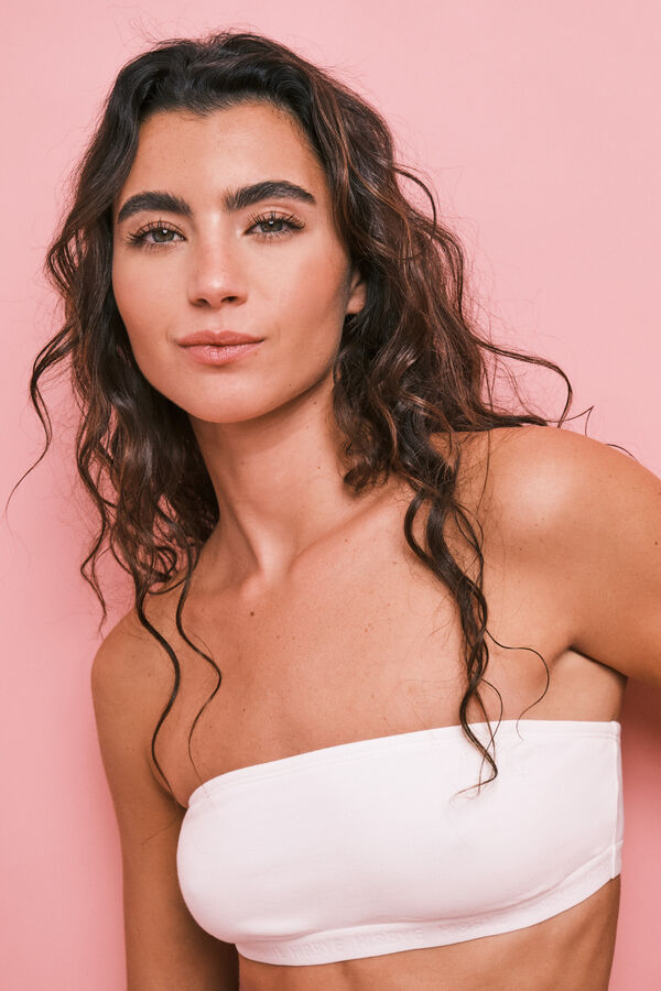 HI&BYE Beli bandeau top grudnjak Bež