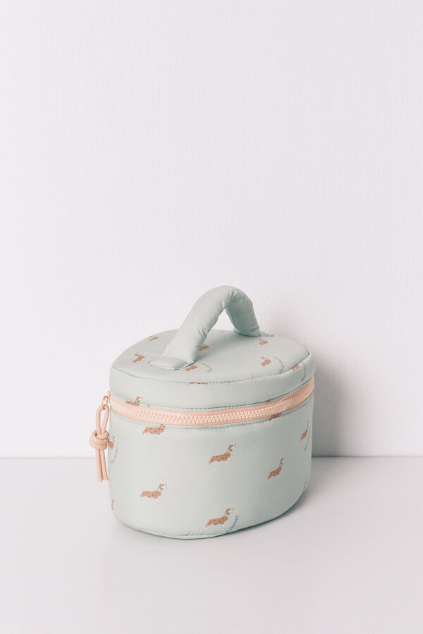 Women'secret Green medium dog print vanity case green