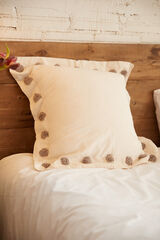 Womensecret Beige Peony square cushion cover (60 x 60) brown