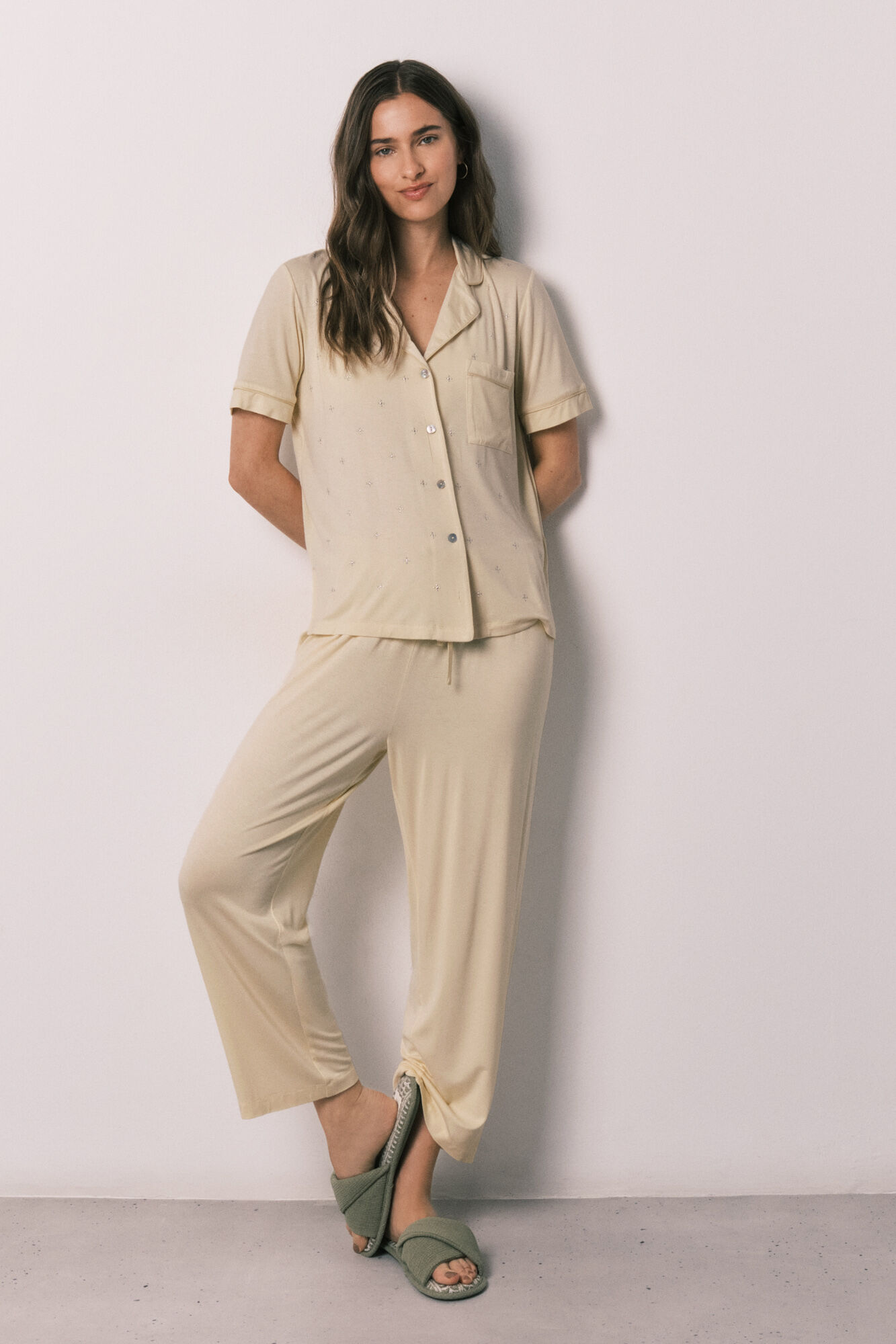 Women'secret Yellow classic long pyjamas