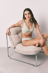 Women'secret Cuecas cl&aacute;ssicas sem costuras em microfibra verde verde