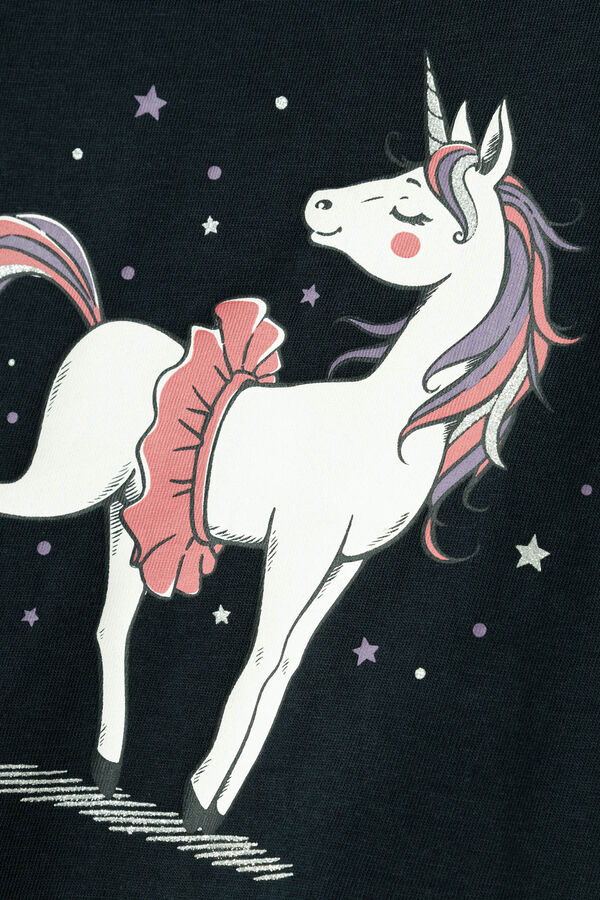 Womensecret Girls' unicorn T-shirt bleu