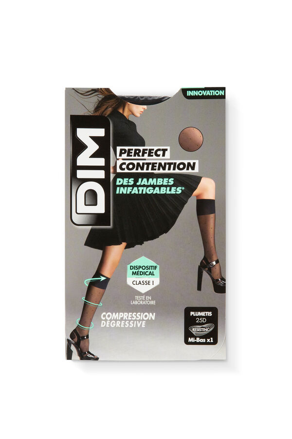 Womensecret Perfect Contention polka dot compression knee-highs for tired legs noir