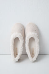 Women'secret Pantoufles ballerines &agrave; paillettes beige