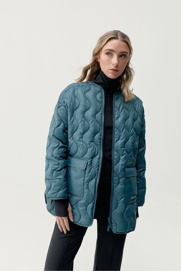 Born Living Yoga Sportjacke Yasu Stick/Winter Ecru mit Print