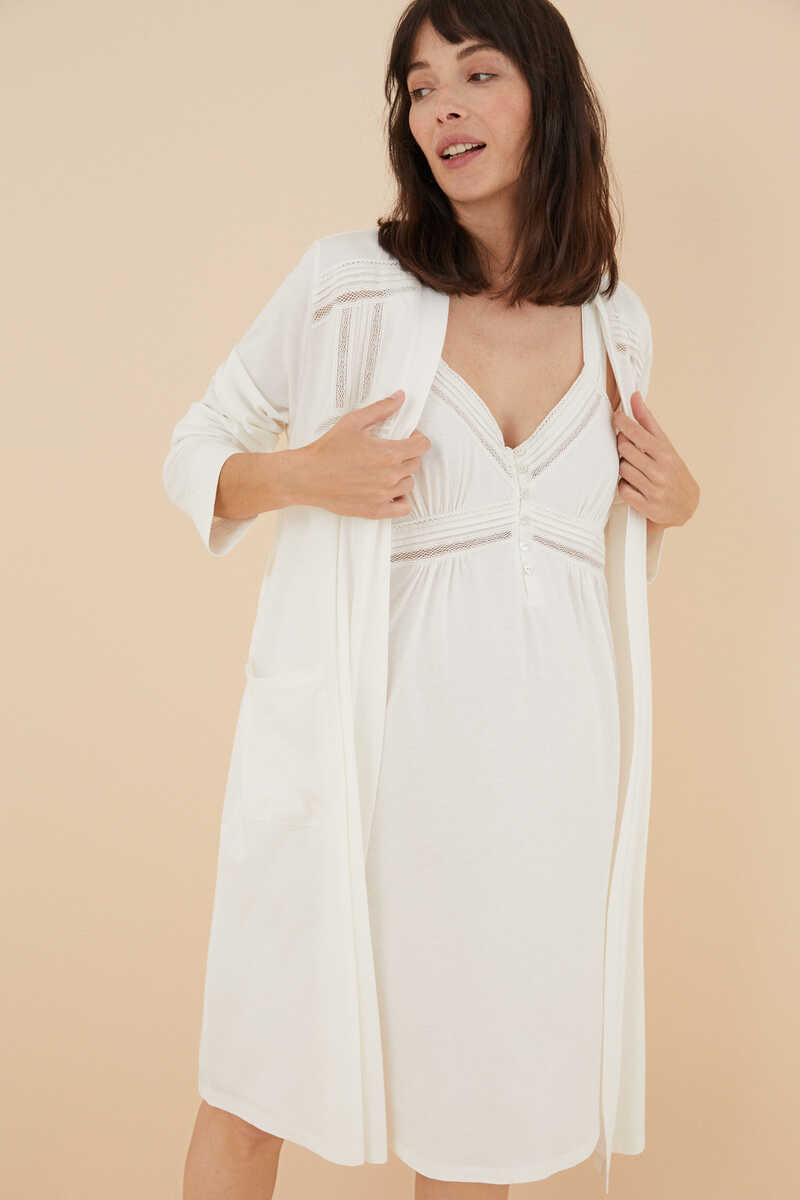 Womensecret Robe "maternity" algodão orgânico bege