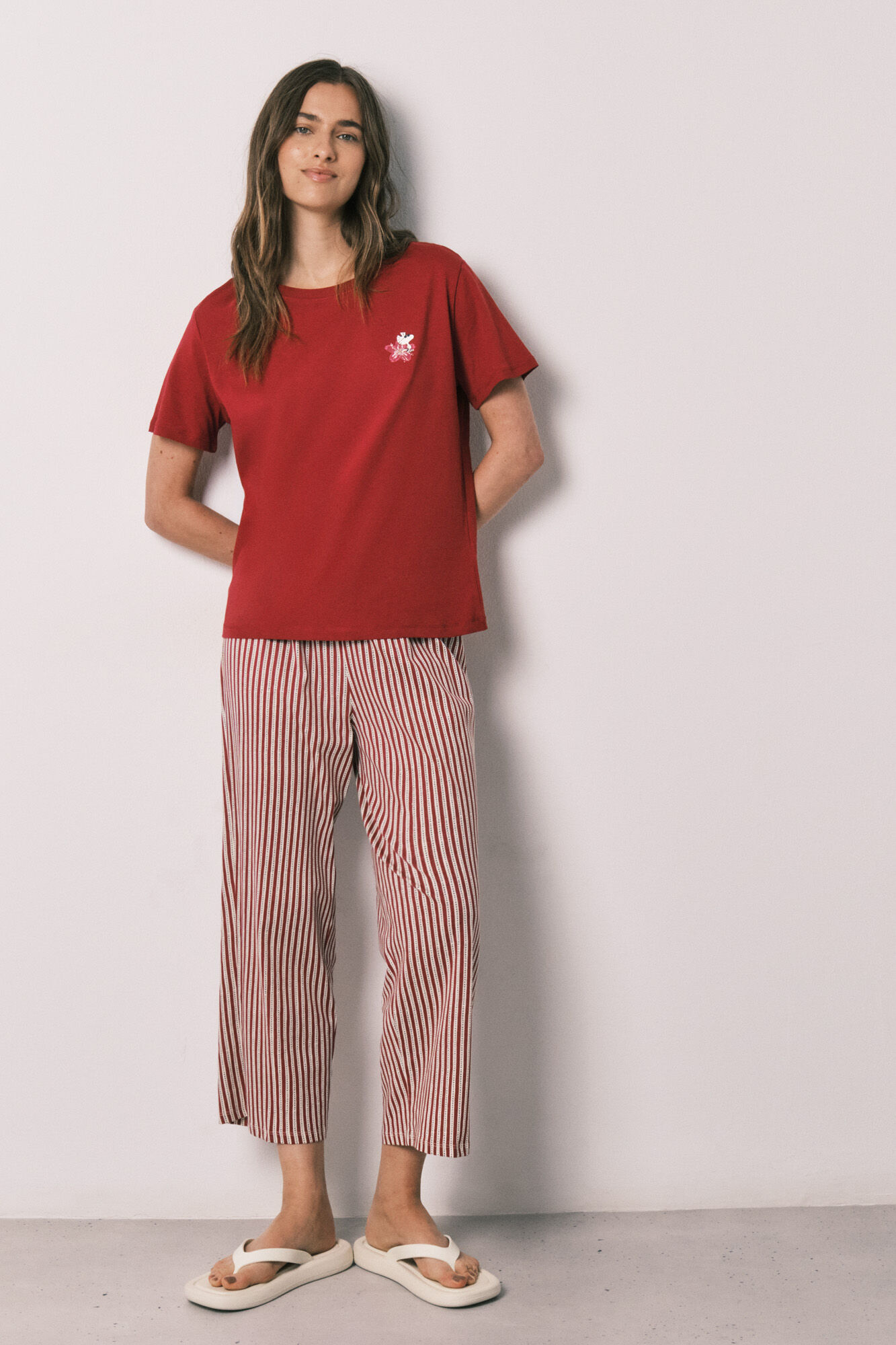 Women'secret Pijama Capri algod&oacute;n rayas Snoopy