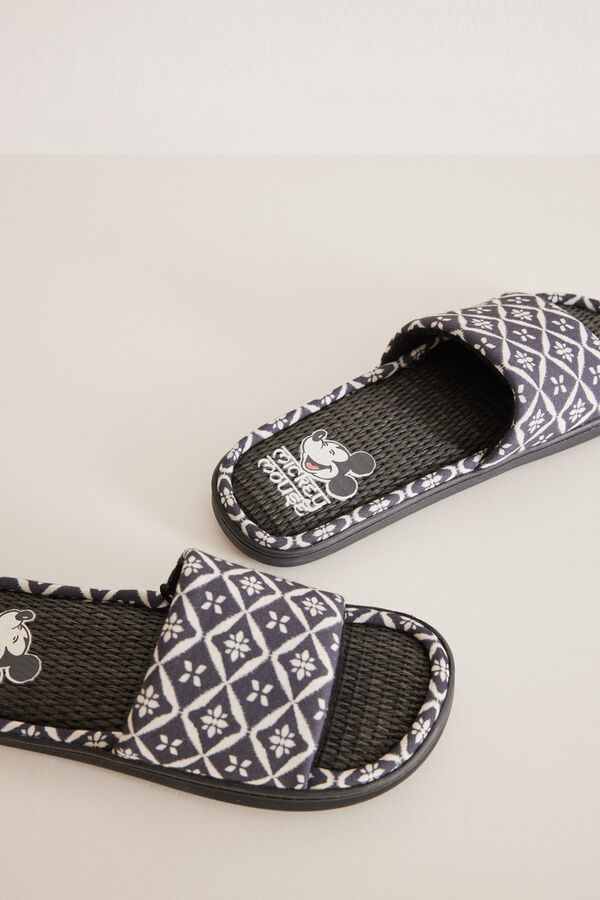 Womensecret Mickey ethnic print slippers black