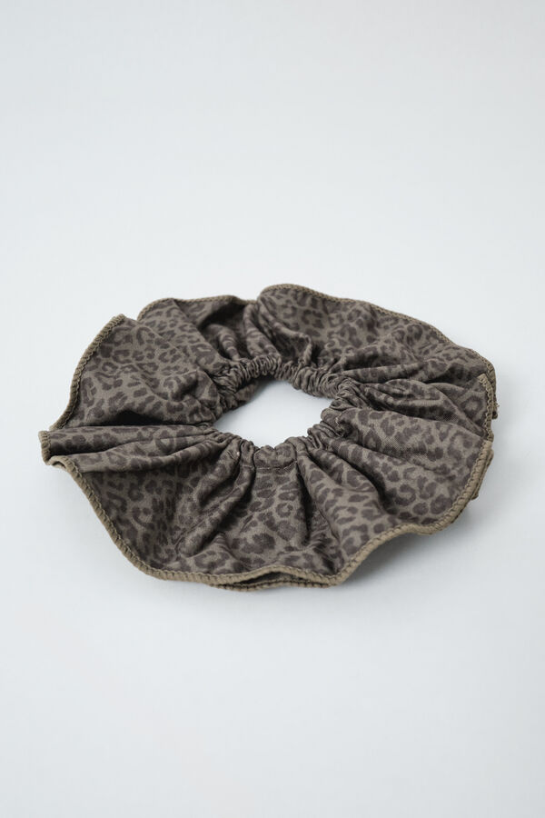 Women'secret Plaid and animal print maxi scrunchie beige