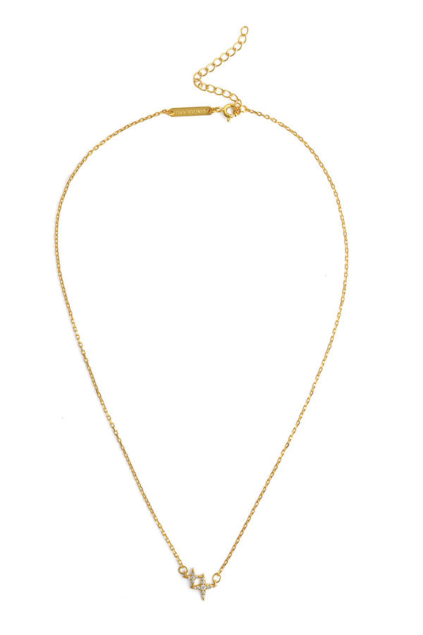 Singularu Halskette Duo Spark Silber vergoldet mit Print