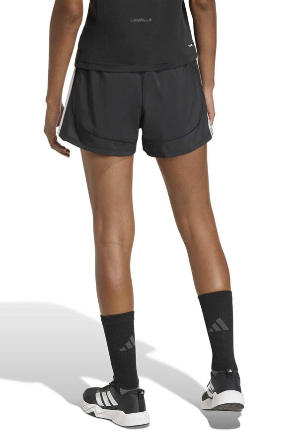 Adidas Short deportivo malla 3 bandas Pacer negro