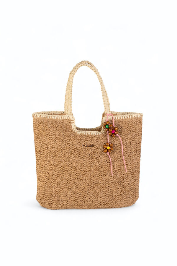 Kbas Sac cabas en fibre naturelle marron