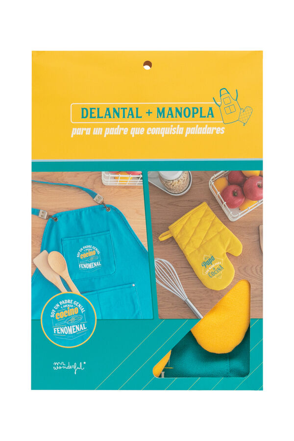 Womensecret Apron + oven glove set - Soy un padre genial y además cocino fenomenal (I'm a great father and a fantastic cook) rávasalt mintás